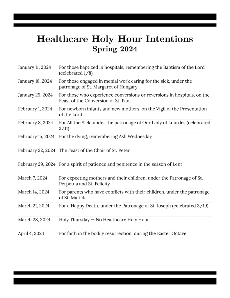 2024 Spring Holy Hour Intentions